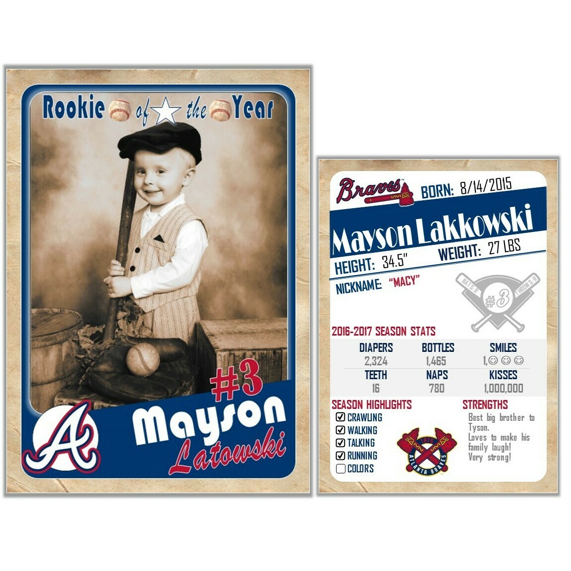 Atlanta Braves (ATL) Vintage Trading Cards Invitations inserts