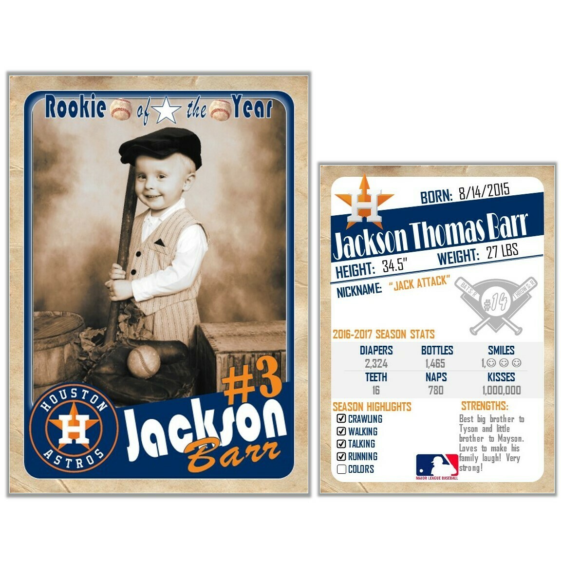 Houston Astros Vintage Trading Cards Invitations inserts