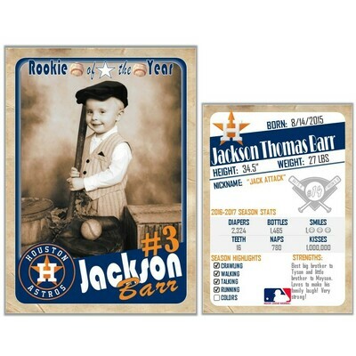 Houston Astros Vintage Trading Cards Invitations inserts