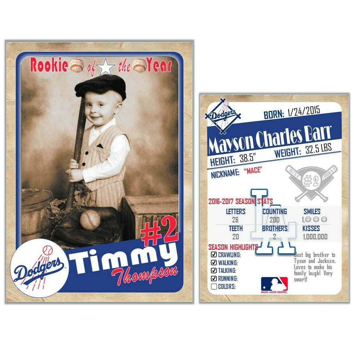 Los Angeles Dodgers LAD Vintage Trading Cards Invitations inserts