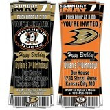 Anaheim Ducks NHL Hockey Birthday Invitation Ticket Style