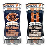 Chicago Bears NFL Football Birthday Invitation Ticket Style