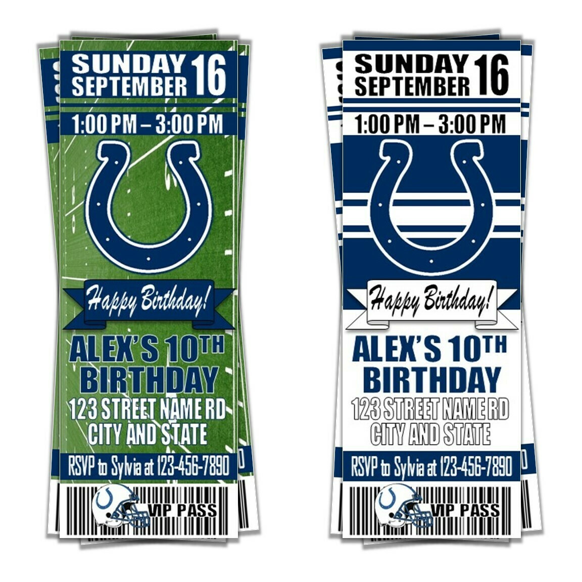 Indianapolis Colts NFL Football Ticket Style Invitation indianapolis-colts-nfl-football-ticket-style-invitation
