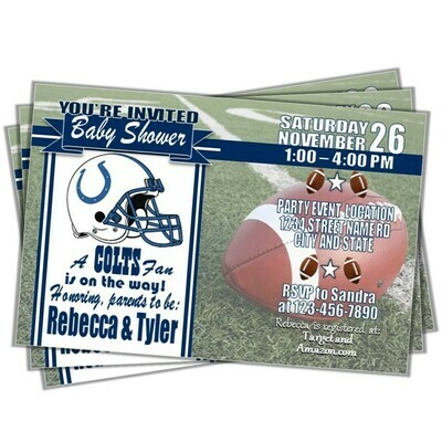 Indianapolis Colts Indy 4&quot;x6&quot; NFL Football Baby Shower Invitation