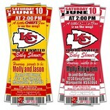 Kansas City Chiefs Baby Shower NFL Football Ticket Style Invitation