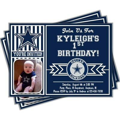 Dallas Cowboys NFL Football Birthday Invitation 5x7