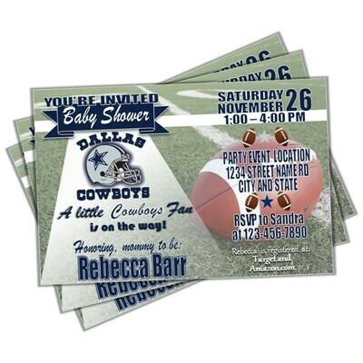 Dallas Cowboys NFL Football Baby Shower Invitation 4&quot;x6&quot;