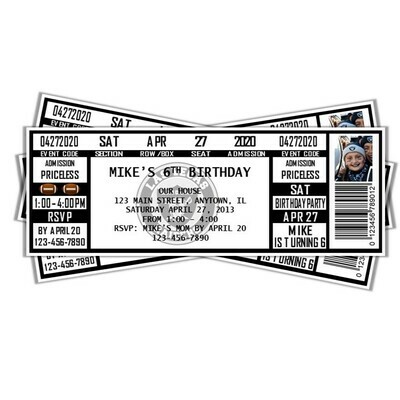 Las Vegas Raiders Vintage NFL Football Birthday Invitation Ticket Style OAKLAND