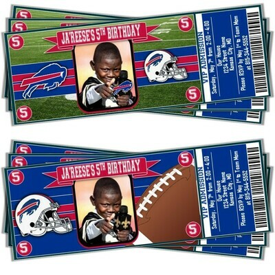 Buffalo Bills NFL Football Birthday Invitation Ticket Style