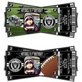 Las Vegas Raiders NFL Football Birthday Invitation Ticket Style OAKLAND