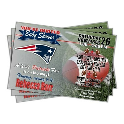 New England Patriots NFL Football Baby Shower Invitation 4&quot;x6&quot;