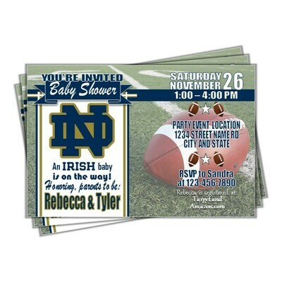 Notre Dame Fighting Irish 4&quot;x6&quot; NCAA College Football Baby Shower Invitation