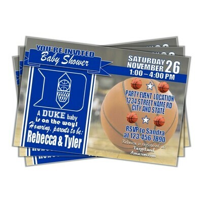 Duke Blue Devils 4&quot;x6&quot; NCAA College Basketball Baby Shower Invitation