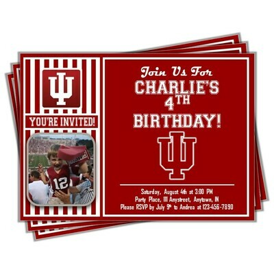 Indiana University Hoosiers Photo NCAA College Birthday Invitation 5&quot;x7&quot;