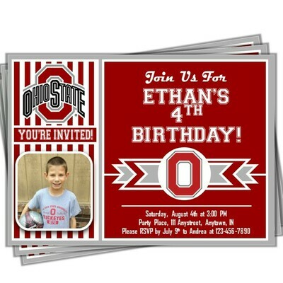 THE Ohio State Buckeyes Photo College Football Birthday Invitation 5&quot;x7&quot;