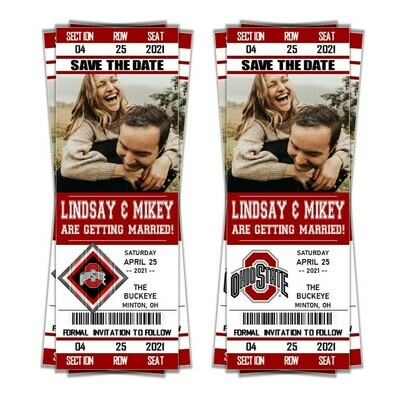 THE Ohio State University Buckeyes SAVE THE DATE photo NCAA College Basketball invitation ticket
