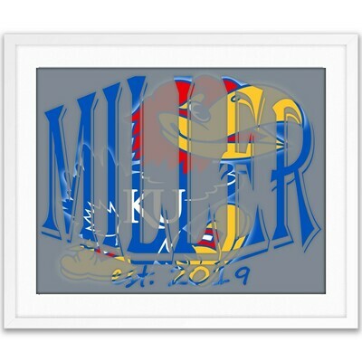 Kansas Jayhawks KU Custom Name Gift -- Photo print