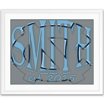 North Carolina Tar Heels UNC College Basketball Custom Name Art Gift -- Photo print