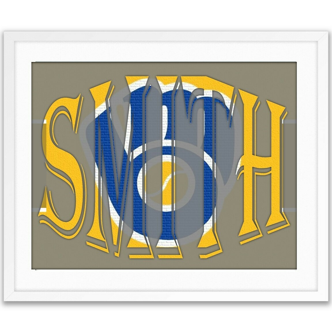 Milwaukee Brewers MLB Baseball Custom Name Art Gift -- Photo print