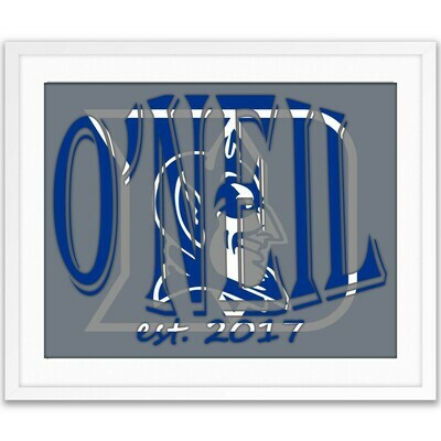 Duke Blue Devils College Basketball Custom Name Art Gift -- Photo print