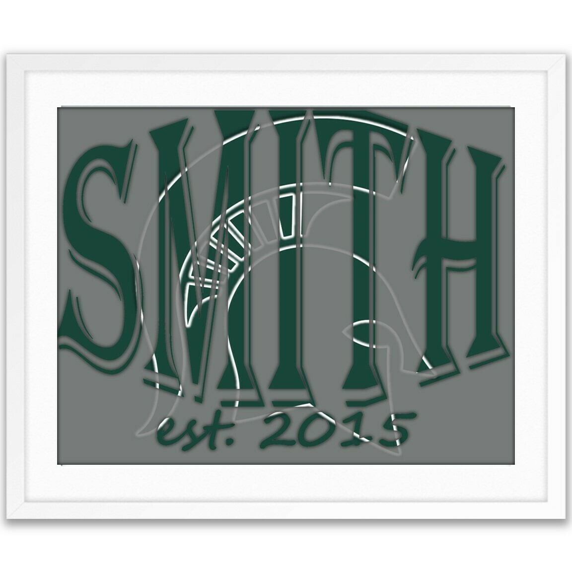 Michigan State Spartans MSU College Football Custom Name Art Gift -- Photo print