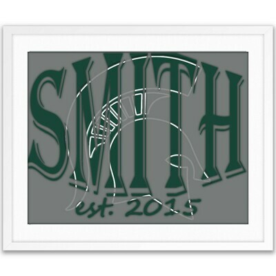 Michigan State Spartans MSU College Football Custom Name Art Gift -- Photo print