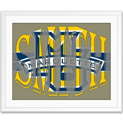 Marquette University Golden Eagles NCAA Custom Name Art Gift Xmas Present