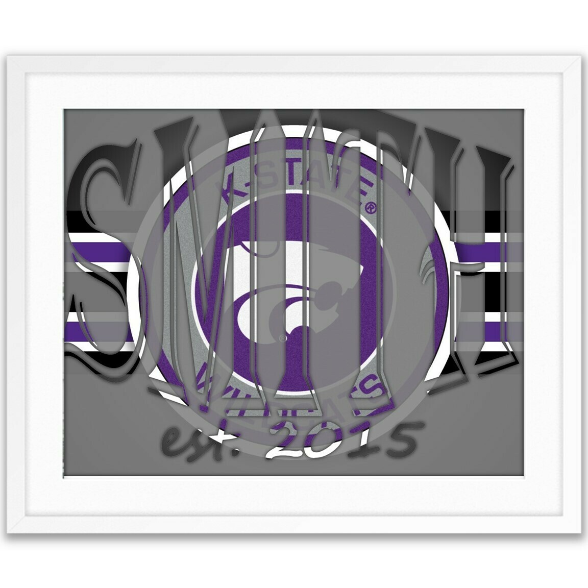 Kansas State Wildcats College Football Custom Name Art Gift -- Photo print