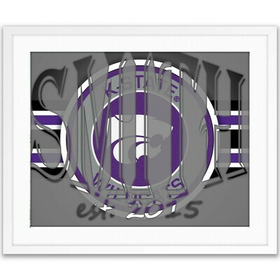 Kansas State Wildcats College Football Custom Name Art Gift -- Photo print