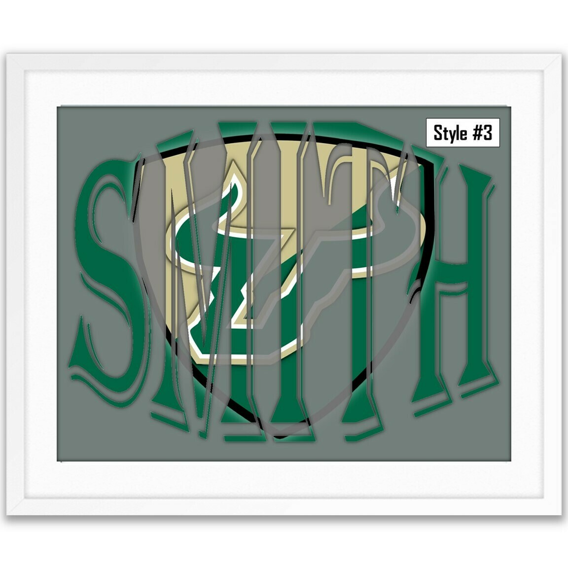 USF South Florida Bulls College Football Custom Name Art Gift Xmas Present
