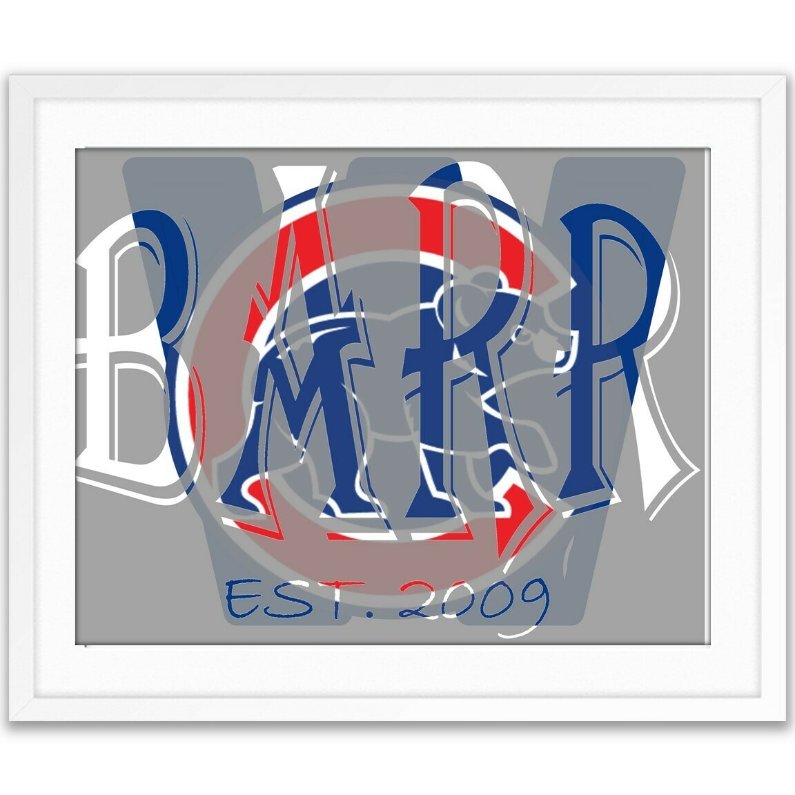 Chicago Cubs Custom Name Art Gift -- Photo print