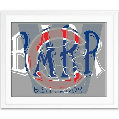 Chicago Cubs Custom Name Art Gift -- Photo print
