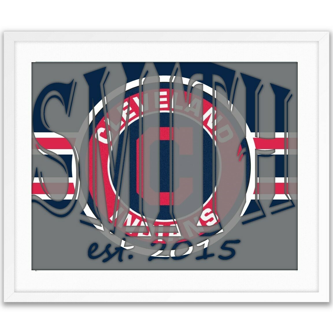 Cleveland Indians MLB Baseball Custom Name Art Gift -- Photo print