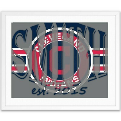 Cleveland Indians MLB Baseball Custom Name Art Gift -- Photo print