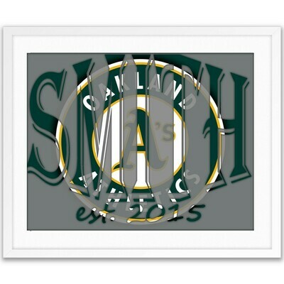 Oakland Athletic The A&#39;s Custom Name Art Gift Photo print XMAS