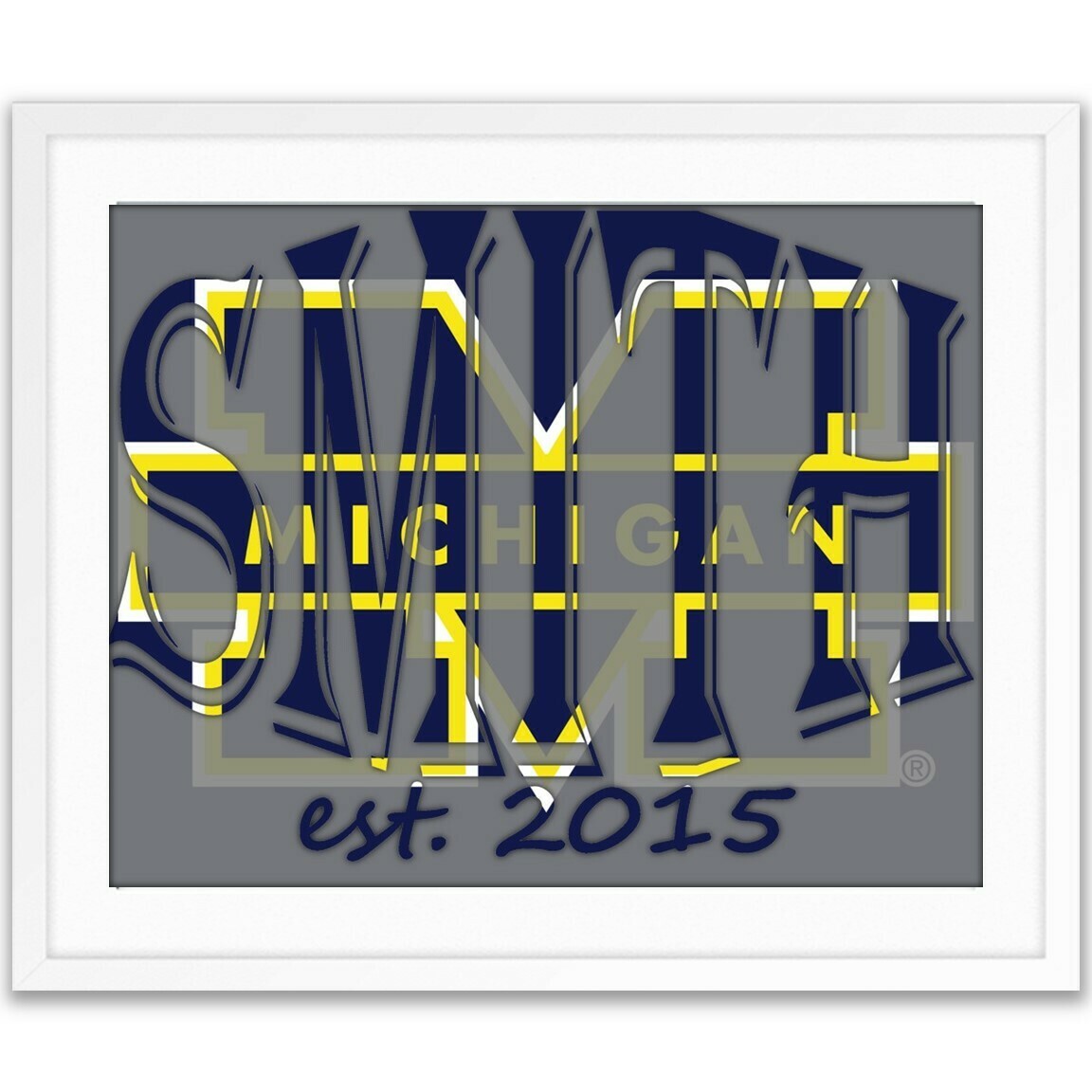Michigan Wolverines College Football Custom Name Art Gift -- Photo print