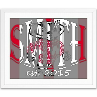 Wisconsin Badgers UW College Football Custom Name Art Gift -- Photo print