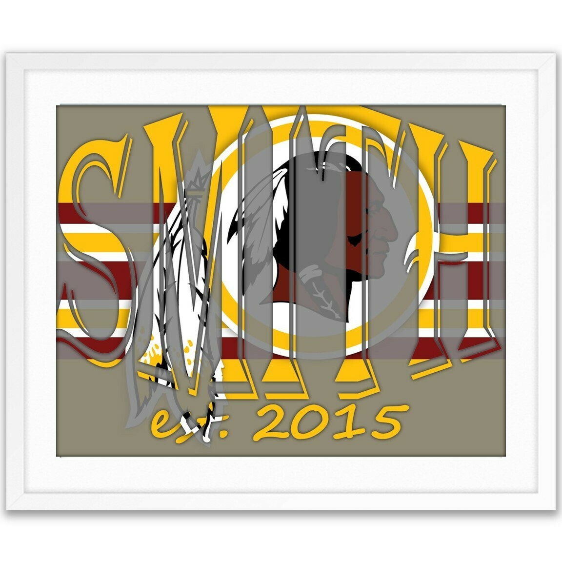 Washington Football Team Commanders Redskins WFT NFL Football Custom Name Art Gift -- Photo print
