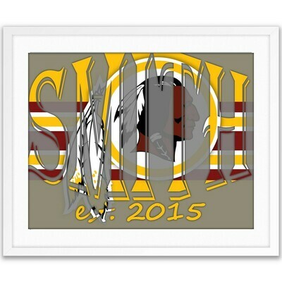 Washington Football Team Commanders Redskins WFT NFL Football Custom Name Art Gift -- Photo print