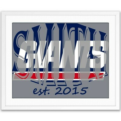 New York Giants NFL Football Custom Name Art Gift -- Photo print