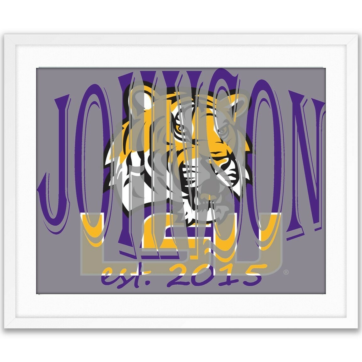 LSU Tigers College Football Custom Name Art Gift Xmas Present