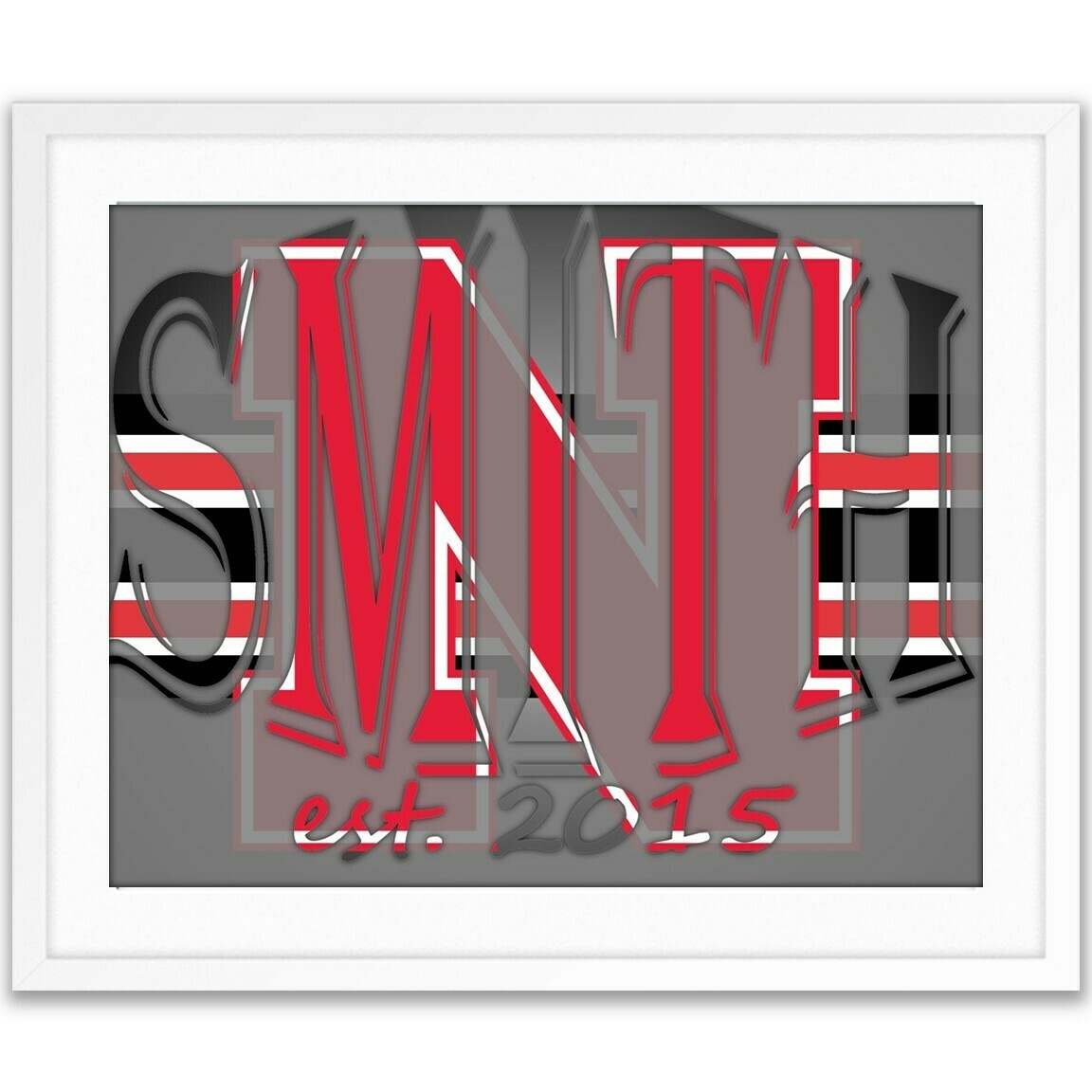 Nebraska Cornhuskers OU College Football Custom Name Art Gift -- Photo print