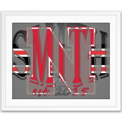Nebraska Cornhuskers OU College Football Custom Name Art Gift -- Photo print