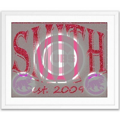 Chicago Cubs PINK Custom Name Gift -- Photo print