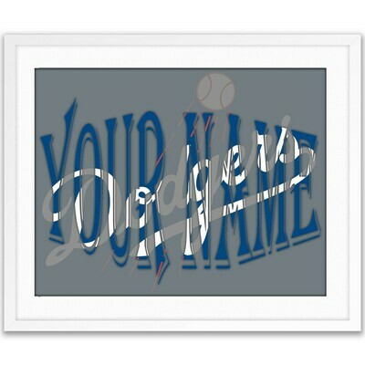 Los Angeles Dodgers LA MLB Baseball Custom Name Art Gift -- Photo print