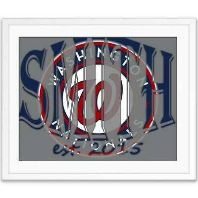 Washington Nationals MLB Baseball Custom Name Art Gift -- Photo print