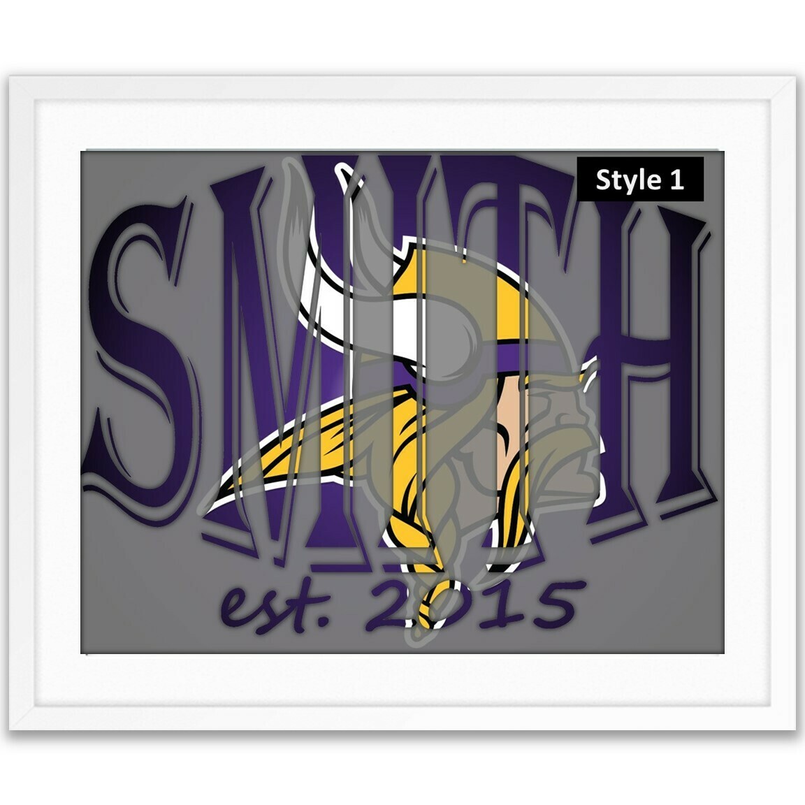 Minnesota Vikings NFL Football Custom Name Art Gift -- Photo print