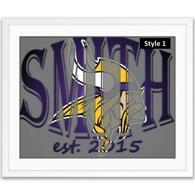 Minnesota Vikings NFL Football Custom Name Art Gift -- Photo print