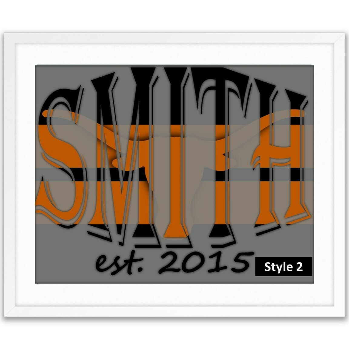 Texas Longhorns &#39;hookem University Football Custom Name Art Gift -- Photo print