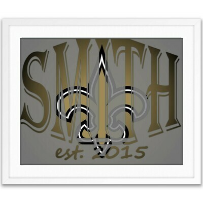 New Orleans Saints #NOLA NFL Football Custom Name Art Gift -- Photo print